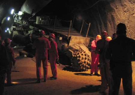 Gesteinsfräsmaschine in der Grube Konrad (Foto: Jochen Rascher, 2006)