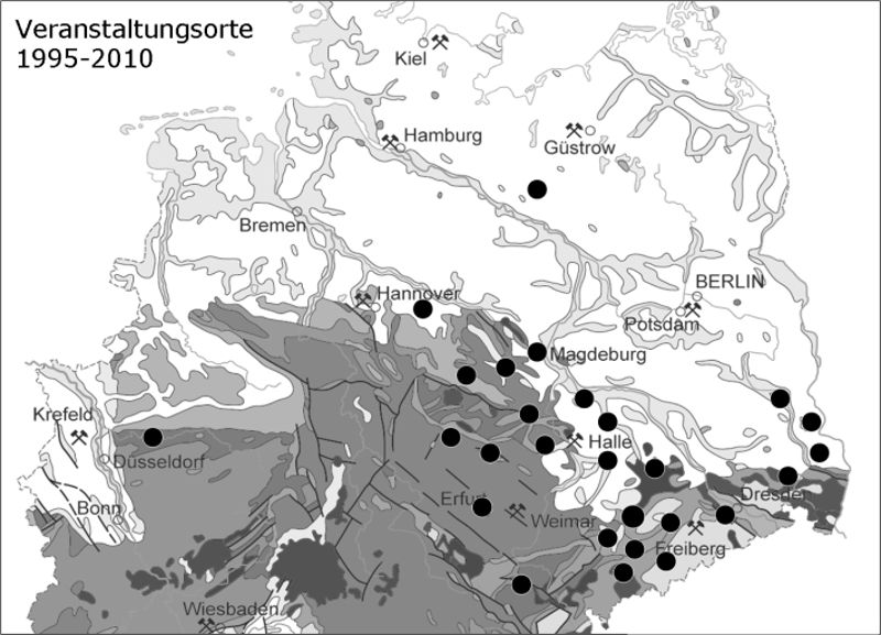 Veranstaltungsorte 1995 bis 2010